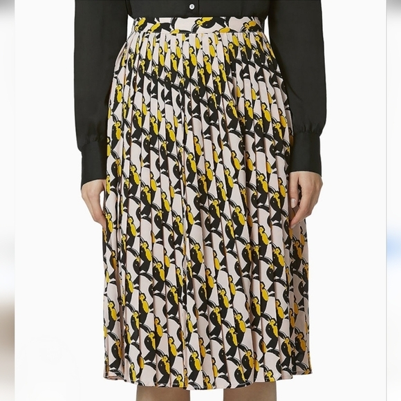 Avec Les Filles Dresses & Skirts - Avec Les Filles A-Line Toucan Pleated Skirt
